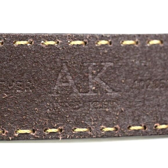 Anne Klein BROWN REAL LEATHER STITCH 1.5"Wd DRESS CASUAL WOMEN'S BELT Sz XL (I32 - Picture 7 of 16